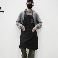 时尚围裙女厨房家用挂脖围裙男长款韩版潮服务员工作围裙定制logo