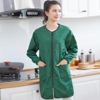 秋冬新款韩版时尚家用防水厨房炒菜围裙长袖全包大人女罩衣女围兜
