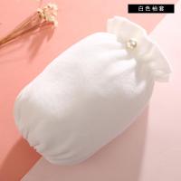 白色少女毛绒用工作个性长款护袖女套袖秋冬羽绒服韩版女学生粉色