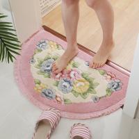 家用流苏半圆地垫卧室浴室垫进脚垫卫生间口吸水防滑垫子