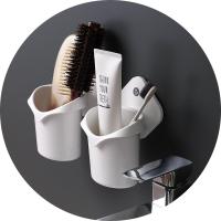 牙刷的架子牙缸单人架放梳子置物架收纳盒家用卫生间牙膏筒壁挂式
