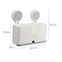 卫生间牙膏电动牙刷的收纳盒放梳子筒壁挂免打孔多功能吸盘置物架