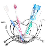 心形不锈钢牙刷架牙具筒 牙膏牙刷置物架牙刷座牙具架T