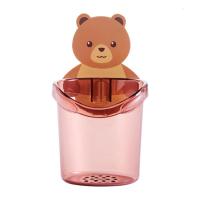 卡通小熊洗漱收纳筒卫生间剃须刀收纳盒浴室壁挂牙刷架牙具收纳架