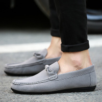 艾乐梵休闲男鞋 春夏季透气豆豆鞋男一脚蹬懒人驾车复古精神社会小伙鞋子 男士英伦开车小白乐福休闲皮鞋