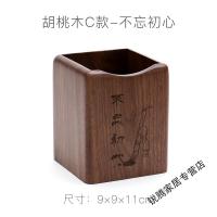 上新复古北欧木质创意多功能笔筒大笔插办公实用文具用品桌面收纳桶新