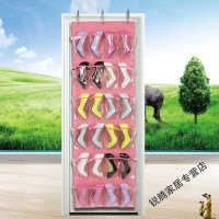 上新上新收纳袋挂袋悬挂式挂墙后衣物收纳袋多层储物鞋袋鞋挂袋 墙挂新 粉红色 加购收藏 送铁挂钩(49cm*165cm