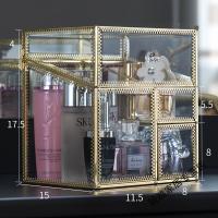 上新上新梳妆防尘化妆品收纳盒桌面护肤品口红化妆刷整理盒置物架一件新 桌面收纳盒