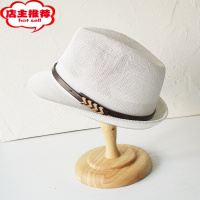 SHANCHAO小檐黑色卷边小礼帽女夏季复古英伦爵士帽草帽男户外遮阳帽子