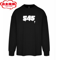 SHANCHAO新款喷墨logo长袖t恤男士基础百搭圆领套头潮流上衣男