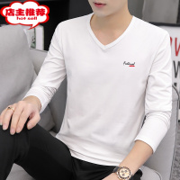 SHANCHAO[奥戴尔棉]男士长袖t恤V领青年修身打底衫体恤外穿潮流