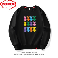 SHANCHAO潮牌ins小熊卫衣男2023新款宽松圆领长袖套头小众设计情侣装外套