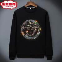 SHANCHAO潮牌高端重工烫钻长袖t恤男装春季潮流欧货休闲酷奇欧洲站卫衣