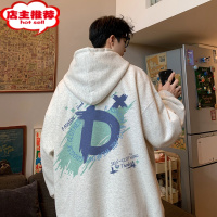 SHANCHAO500G卫衣男秋季连帽字母潮流印花外套宽松衣服百搭情侣款