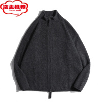 SHANCHAO危机青年半高领开衫毛衣男日系复古宽松休闲针织衫外套潮
