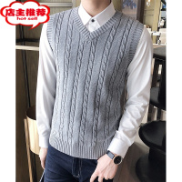 SHANCHAO男士背心针织衫套头麻花毛衣加绒加厚打底无袖坎肩线衣潮