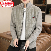 SHANCHAO立领毛衣外套男士冬季加绒加厚款潮流休闲针织开衫男保暖2022新款