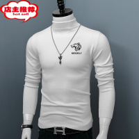 SHANCHAO男士半高领长袖毛衣新款保暖加厚针织衫青年修身简约绒衫