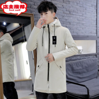 SHANCHAO男士外套2023新款韩版修身潮流帅气中长款风衣男装休闲夹克