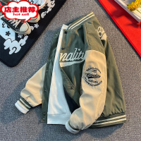 SHANCHAO新款棒球服男士麂皮绒宽松飞行员外套vintage夹克男复古美式