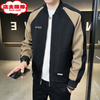 SHANCHAO痞帅棒球服外套男新款韩版潮牌拼色百搭刺绣夹克运动衫