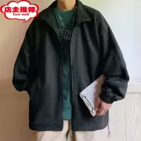 SHANCHAO麂皮绒外套男2023新款潮牌宽松痞帅男生衣服棒球服工装夹克
