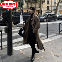 SHANCHAO设计高级感克苏鲁薄款风衣外套男士中长款休闲翻领战壕大衣