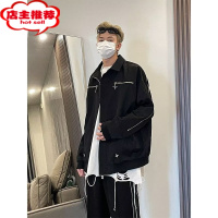 SHANCHAO高质量版美式复古拉链机能风工装外套男潮牌高街宽松百搭飞行夹克