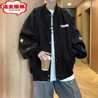 SHANCHAO设计感情侣棒球服高街ins港风刺绣夹克休闲宽松痞帅男外套