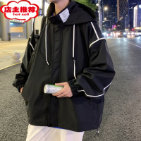 SHANCHAO装15高初中学生14岁帅气夹克13胖男孩16大童宽松青少年外套17