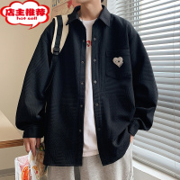 SHANCHAO外套男款巴洛克潮流衬衫痞帅新款潮牌男生休闲翻领宽松夹克