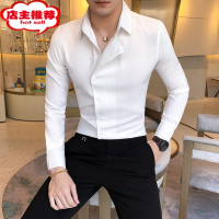 SHANCHAO精小伙衬衫男长袖韩版潮流行帅气很仙的上衣服痞帅寸衫潮牌男装