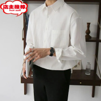 SHANCHAO盐系男日系衬衫白色长袖很仙的立领免烫网红痞帅冷淡风韩版潮帅气
