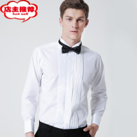 SHANCHAO男士礼服法式衬衫领结衬衫燕子领宴会新郎伴郎结婚衬衣大合唱演出