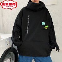 SHANCHAO搞怪卡通青蛙套头卫衣男宽松加绒连帽外套潮ins炸街情侣装