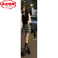 SHANCHAOins超火情侣装假两件拼接衬衫卫衣小众设计感学院风一衣一裙