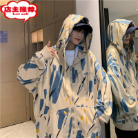 SHANCHAO开衫卫衣男潮牌ins连帽韩版潮流宽松2023新款早春薄款外套