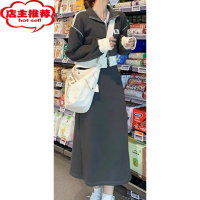 SHANCHAO炸街情侣装新款ins超火拉链长袖卫衣连衣裙套装法式一裙一衣