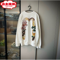 SHANCHAO2023新款大M雄鹰印花卫衣男潮牌EV字母休闲情侣上衣