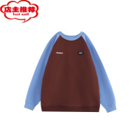 SHANCHAOMPNEXT国潮牌原创拼接加绒卫衣男圆领撞色宽松情侣上衣加厚