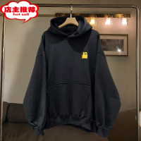 SHANCHAO国潮vintage个性手提袋连帽卫衣男女秋季ins宽松情侣小众加绒外套