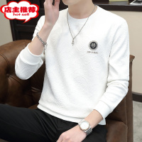 SHANCHAO欧洲站2023男士长袖圆领卫衣高端压花烫钻内搭打底衫欧货上衣