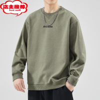 SHANCHAO秋天男款美式高街圆领卫衣款中性风长袖上衣秋季新款T恤