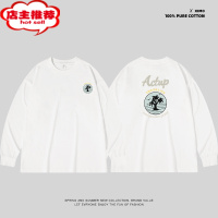 SHANCHAO美式复古长袖T恤男2023新款宽松休闲卫衣内衬叠穿打底衫