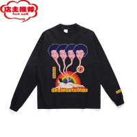 SHANCHAOakama原创设计长袖国潮手绘插画印花打底衫男女秋季薄款嘻哈卫衣