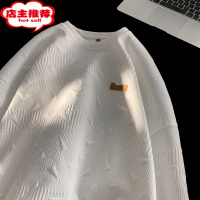 SHANCHAO圆领卫衣男2023新款潮牌设计感青少年情侣宽松打底衫上衣服