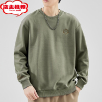 SHANCHAO款2023新款潮牌长袖T恤上衣秋季男士中性风圆领卫衣男装