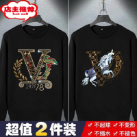 SHANCHAO欧洲站重工烫钻长袖卫衣男春潮流男装上衣欧美轻奢高端潮牌