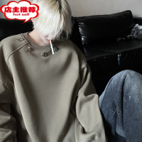 SHANCHAO巴洛克设计感卫衣男生硬挺美式复古hiphop外套秋季穿搭套头衫