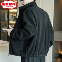 SHANCHAO加绒款开衫卫衣男摇粒绒外套拼色加厚保暖运动立领潮流上衣